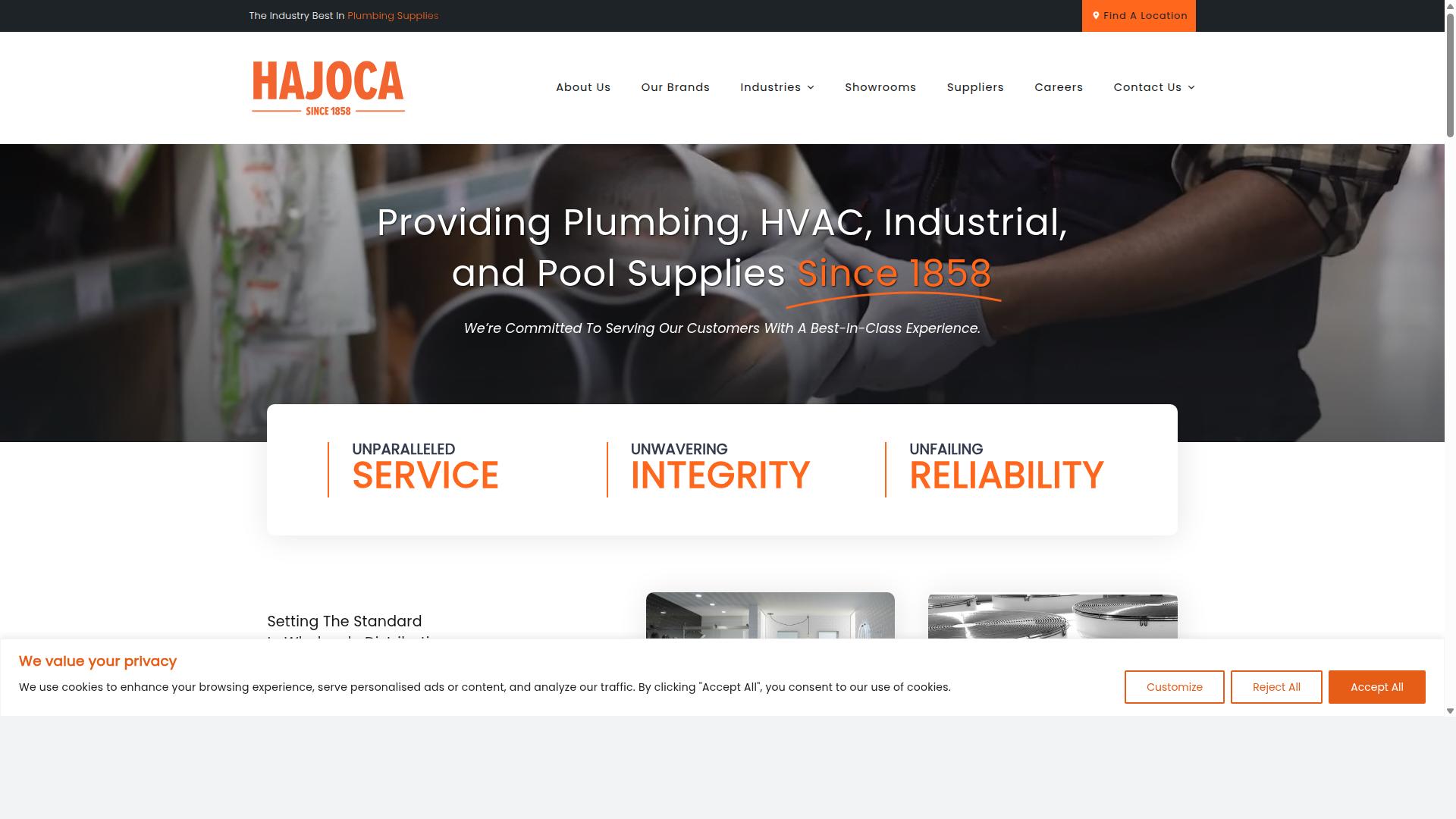 Hajoca Corporation website